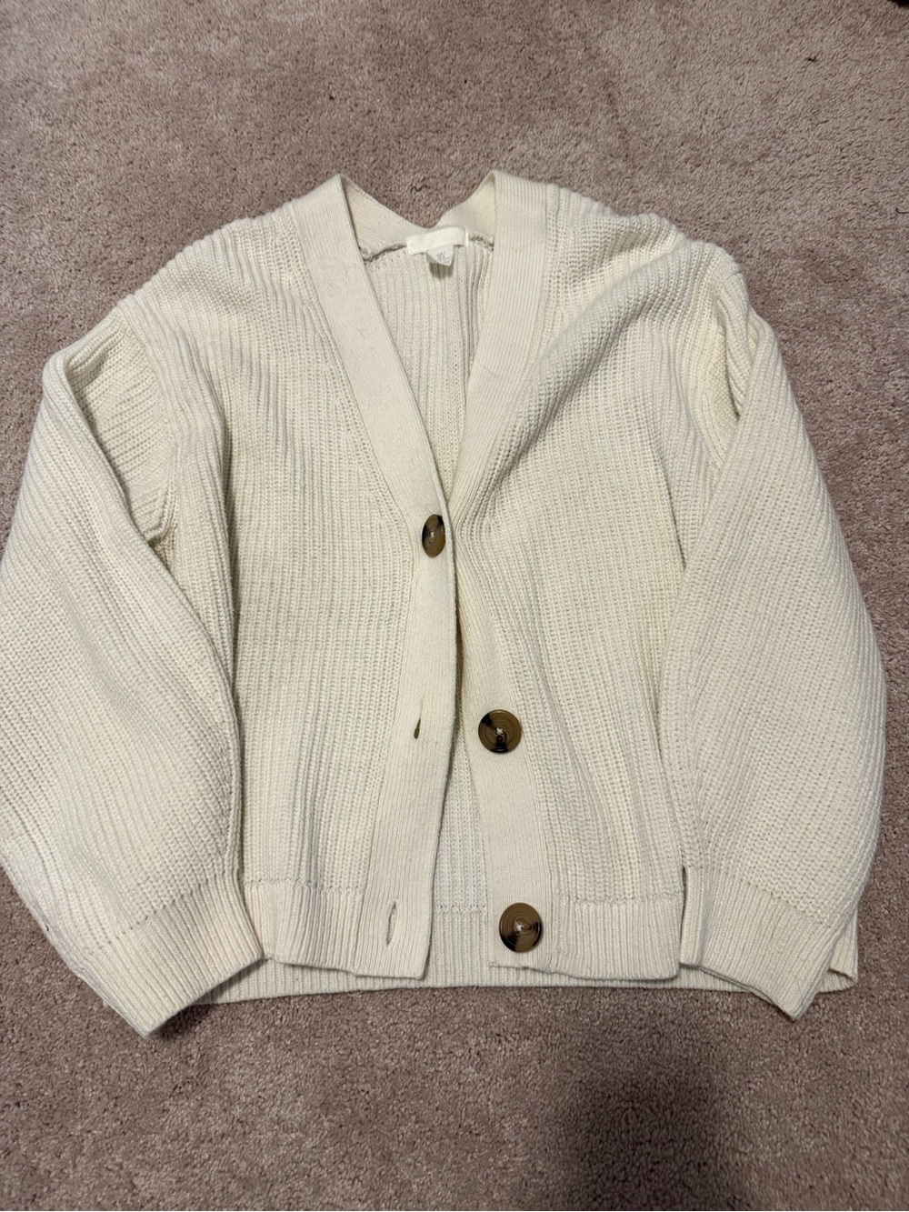 H&M Cream Chunky Knit Button Cardigan